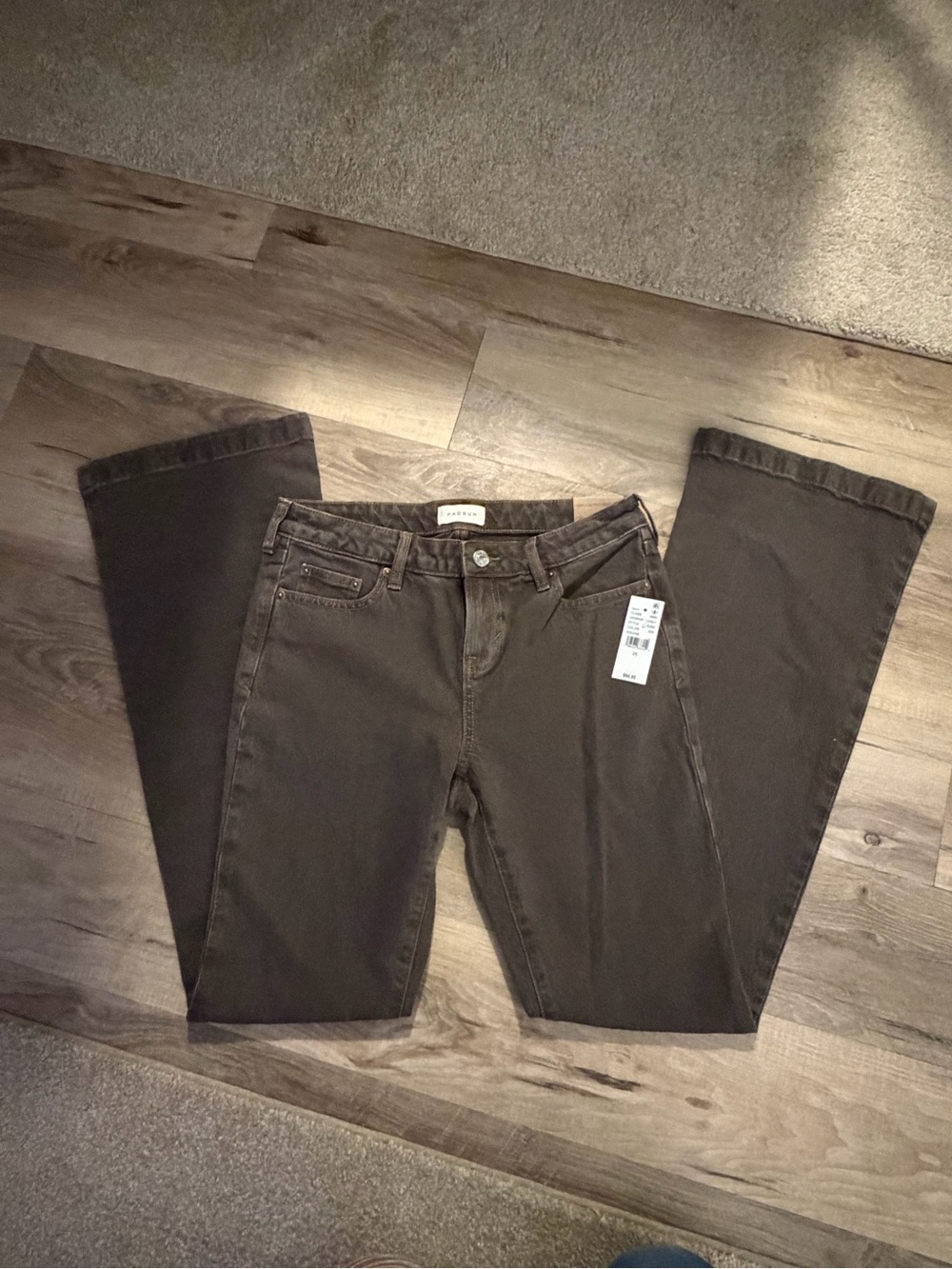 NWT PacSun Jade Low Rise Bootcut Jeans Brown Wash Size 25 (Fits 28" Waist)